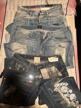 4 pairs of Womens Blue Denim Jeans - Multiple Styles